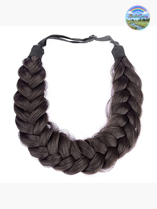 2 Strands Chunky Plaited Braided Headband Elastic Stretch Hairpiece Synthetic main image 5